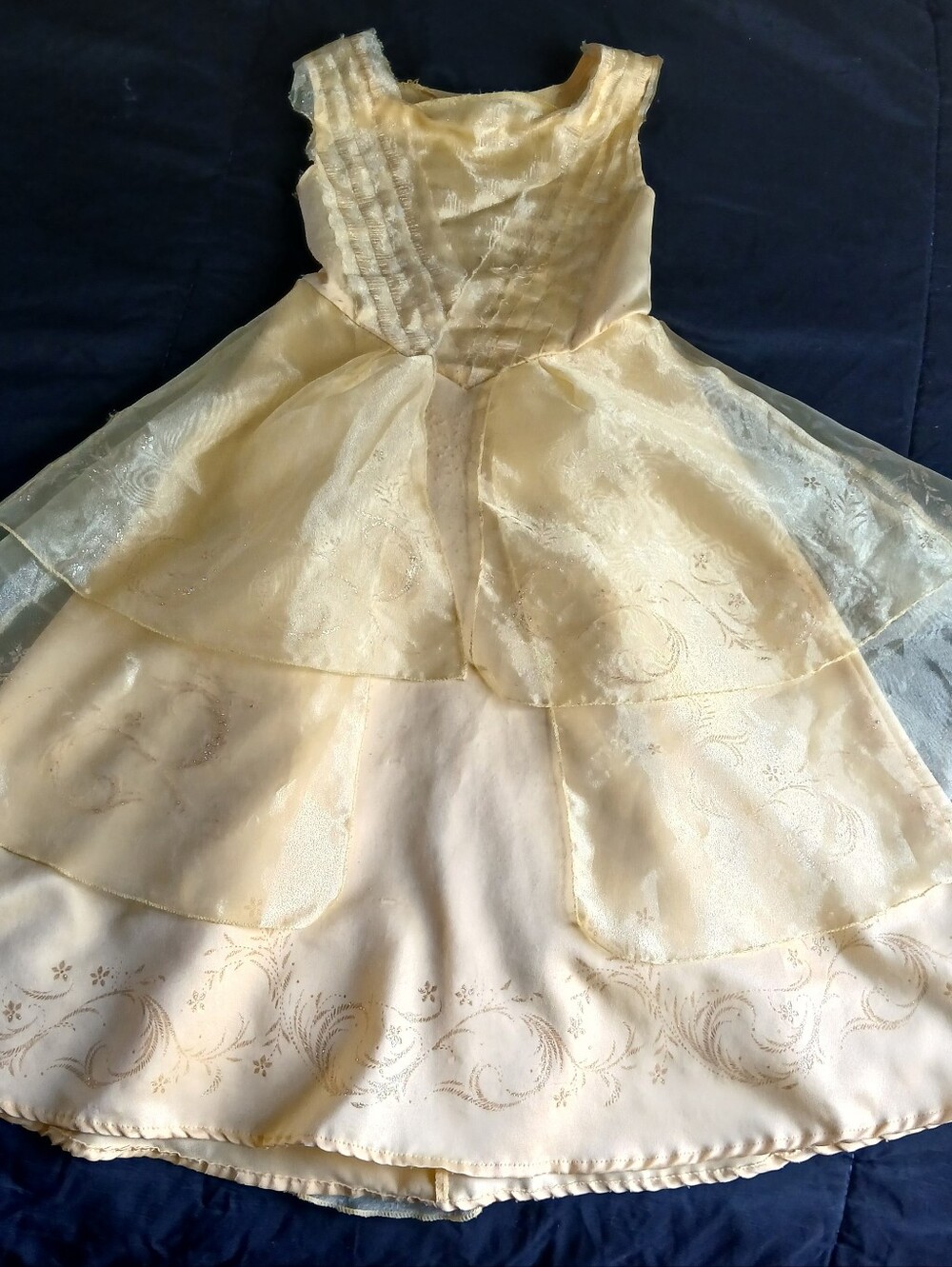 Disney Belle yellow dress with gold floral embroidery